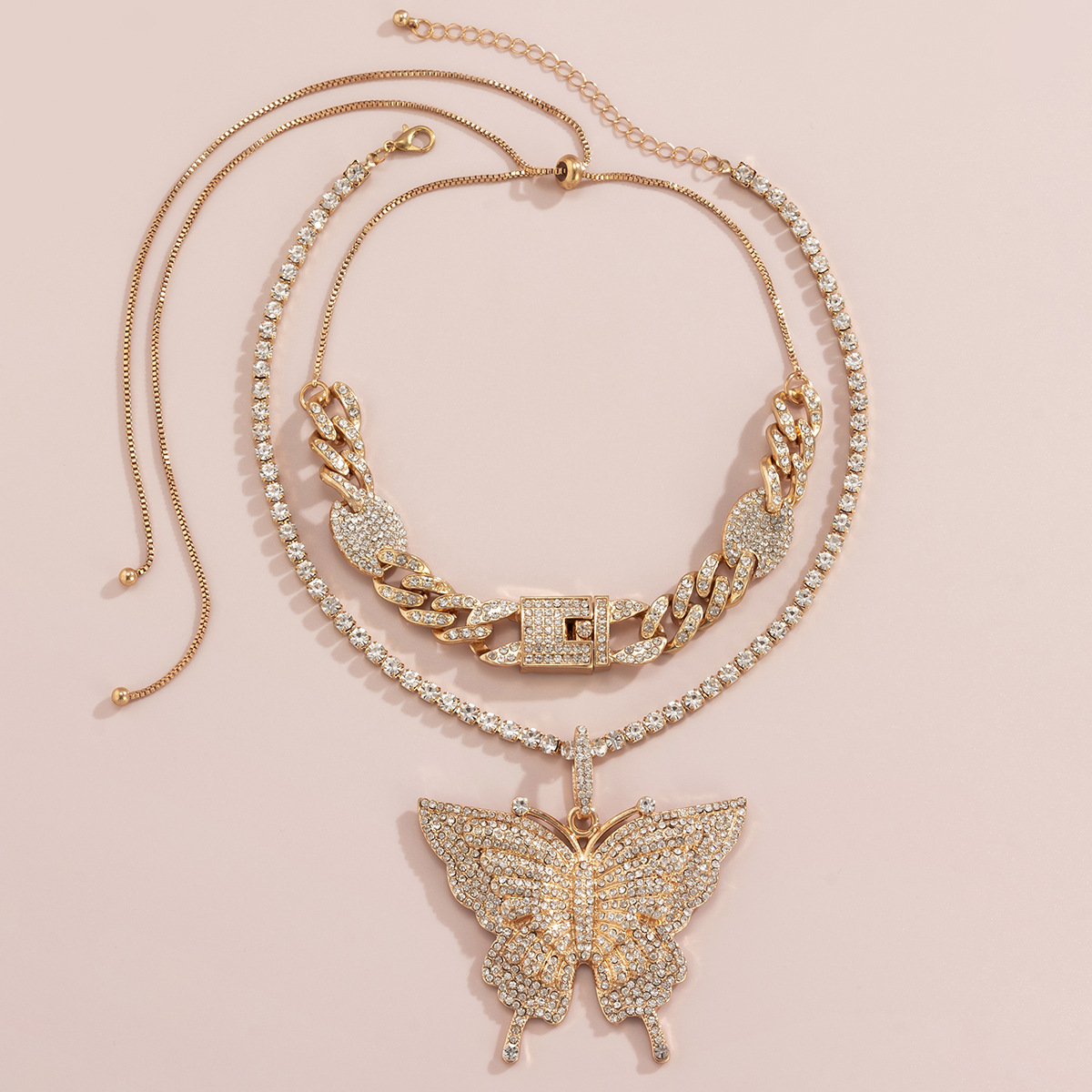 Fashion big butterfly clavicle necklace
