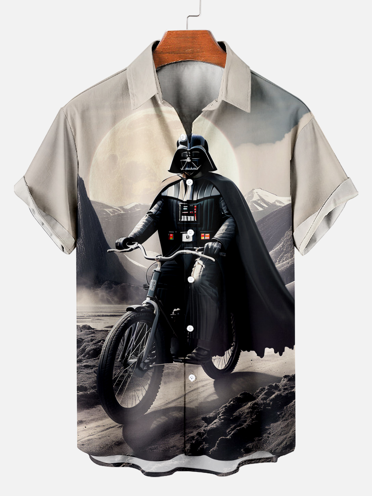 Men's Classic Movie Character Motocross Short Sleeve Shirt PLUSCLOTHESMAN