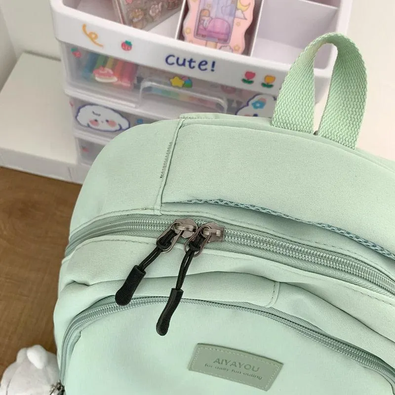 Brownm Girl Waterproof School Backpack