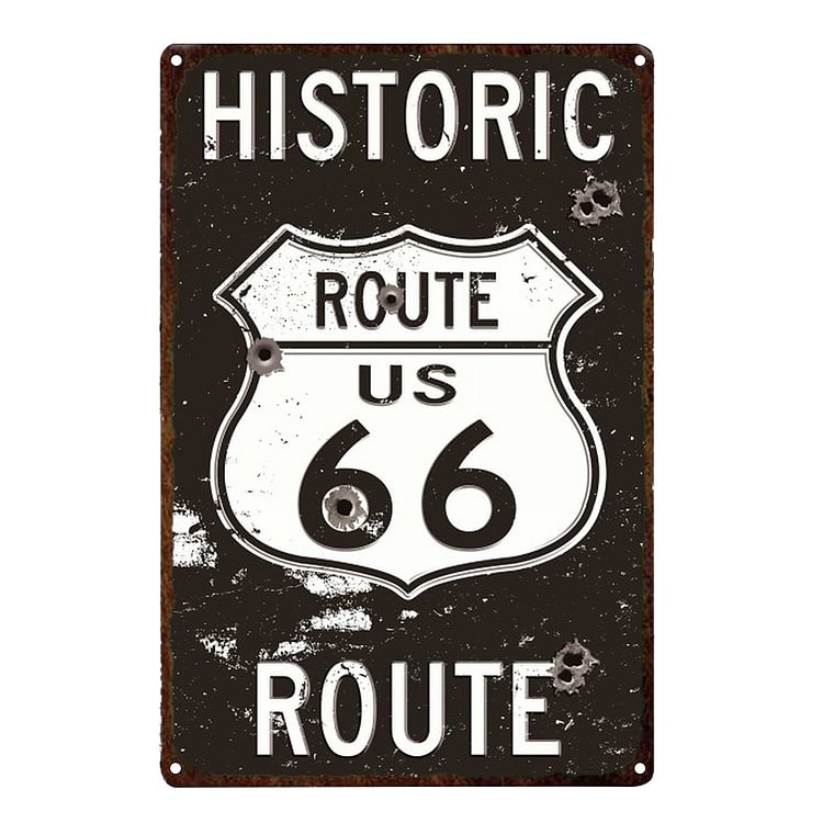 【20*30cm/30*40cm】Route US 66 - Vintage Tin Signs/Wooden Signs