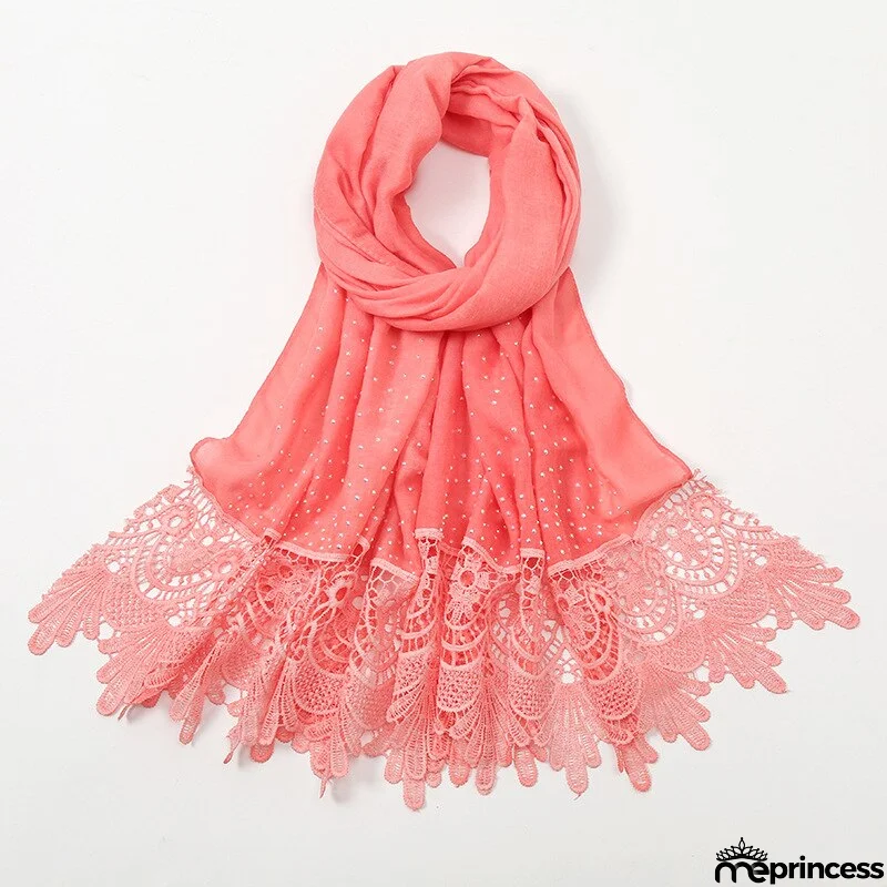 Women's Arabian Polyester Headwear Rhinestone Elegant Hijabs