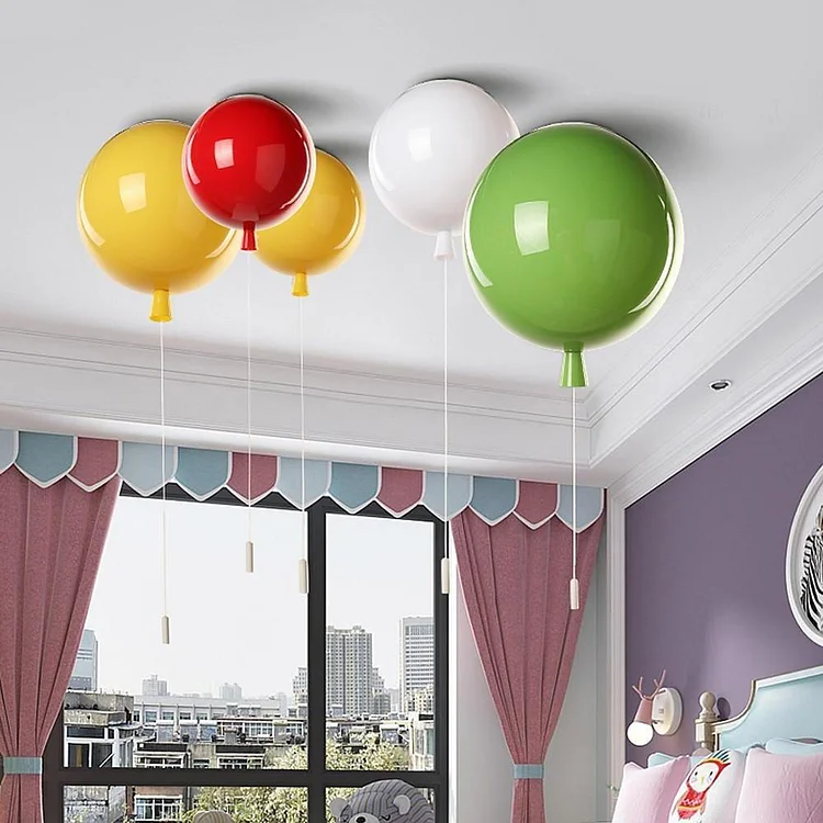 Glass Airballoon Shaped LED Novelty Style Flush Mount Lighting Ceiling Light - Appledas
