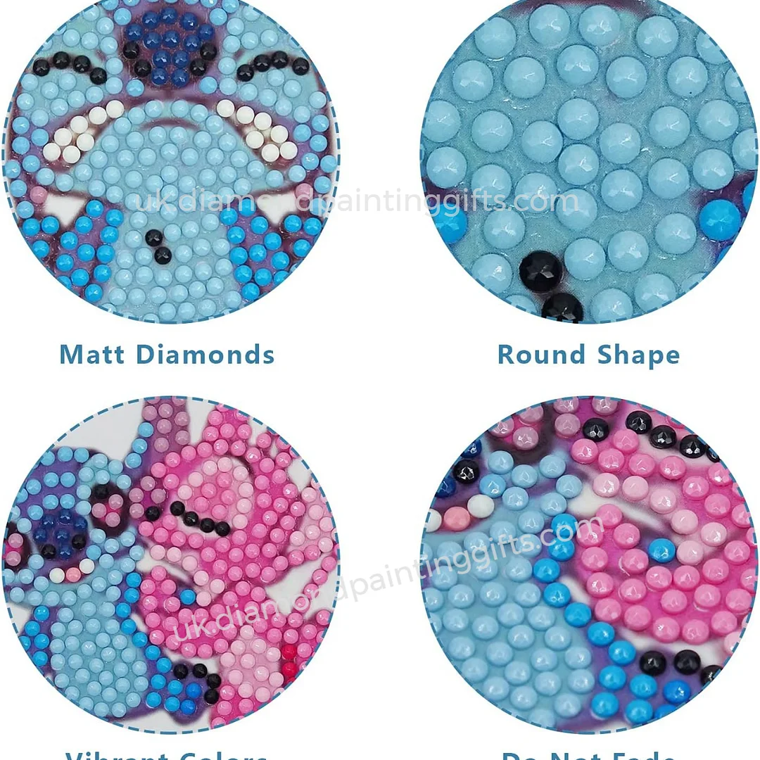 5Pcs Stitch Diamond Painting Keychain, Special Shaped Diamond Art Keychains, DIY Keychain Decoration Pendant Gift for Kids Adults(Double Sided)