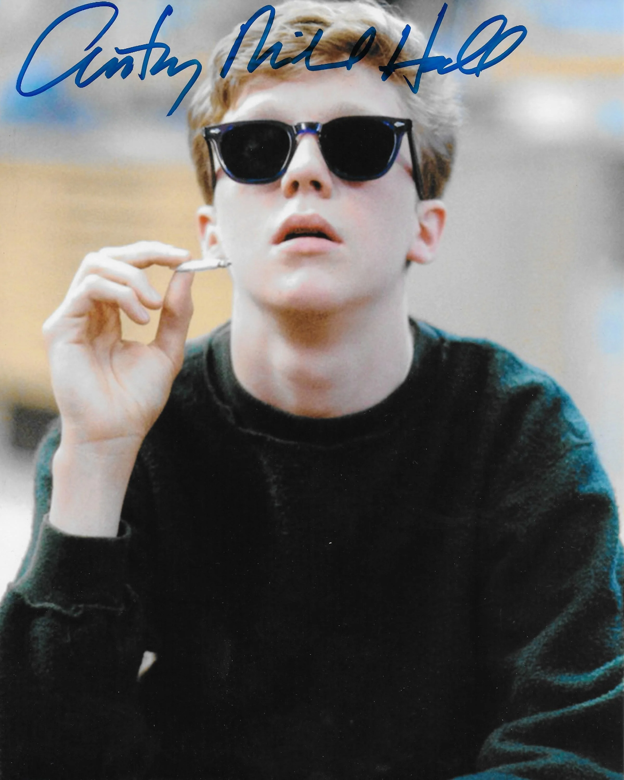 Anthony Michael Hall Breakfast Club Original 8x10 Photo Poster painting 4 signed @HollywoodShow