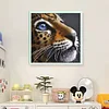(US Only)Full Embroidery Beads Printed 9CT Leopard Head Cross Stitch Kit Decor 42x42cm