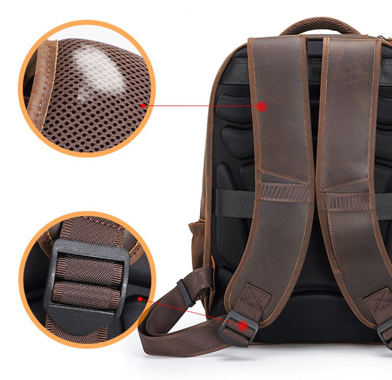 Genuine Leather Backpack Details