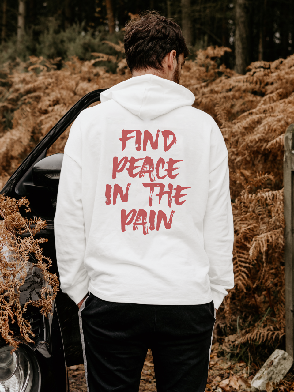 FIND PEACE IN THE PAIN Men's Printed Hoodie
