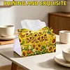 (24cm)Diamond Art Tissue Box DIY PU Napkin Cover for Home(Sunflowers and mom)