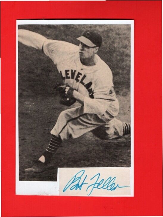 1940 BOB FELLER-CLEVELAND INDIANS AUTOGRAPHED 4X6 VINTAGE MAGAZINE Photo Poster painting-d.2010