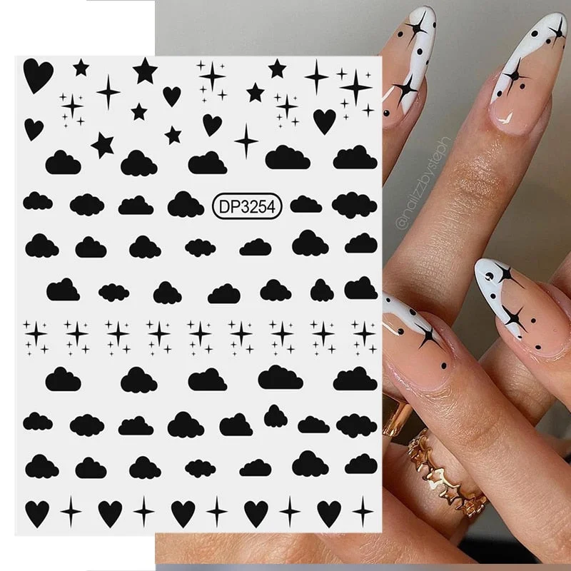 3D Halloween Christmas Nail Design 2021 Sticker For Nail Art Anime Skull Bone Snake Snowflake Winter Decals Manicure Nail Decor