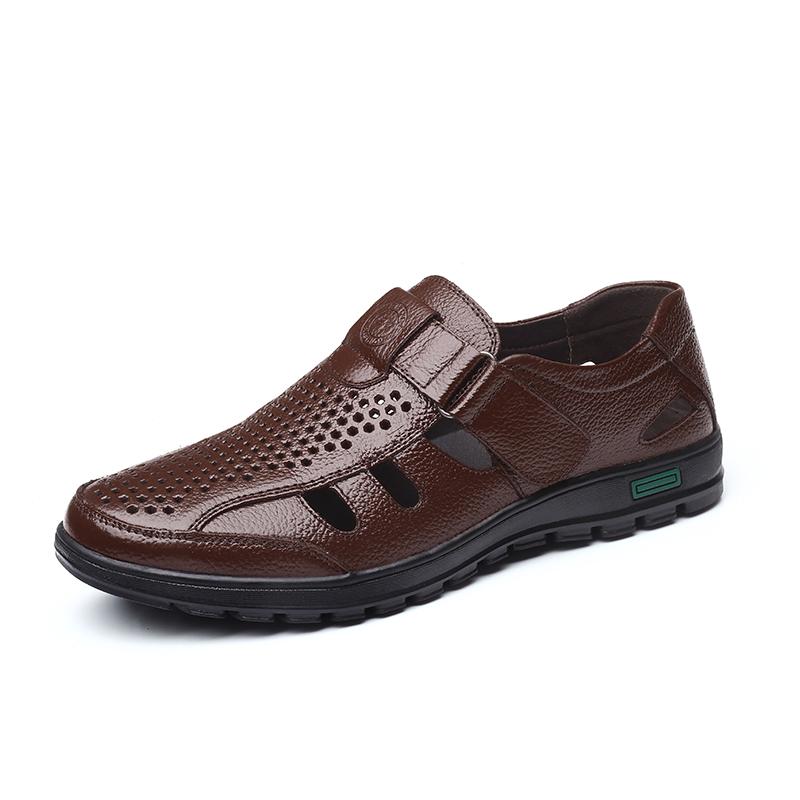 Dacomfy Men Fashion Perforated Breathable Leather Shoes 