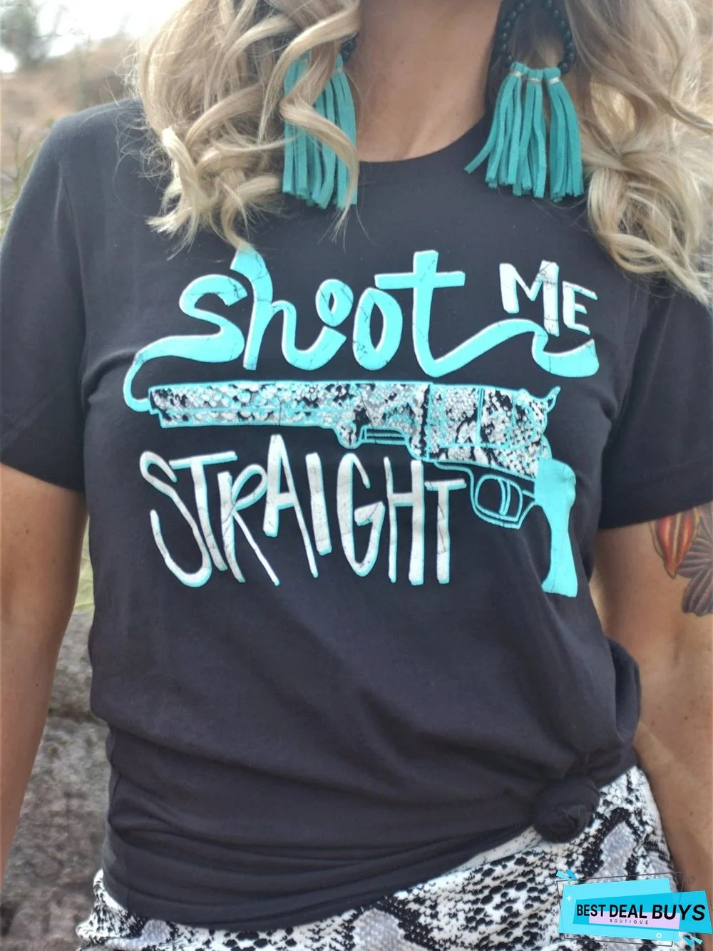 Abstract Short Sleeve Cotton-Blend Color-Block T-shirt