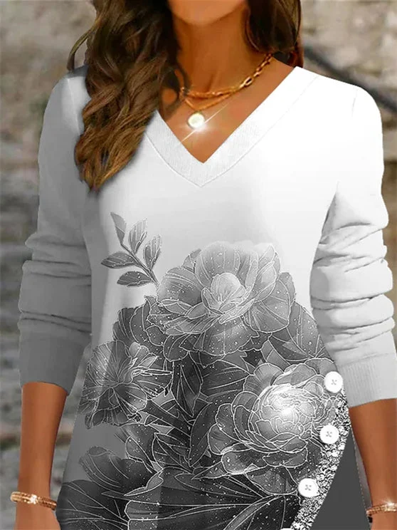 Women Half Sleeve V-neck Solid Color Dress