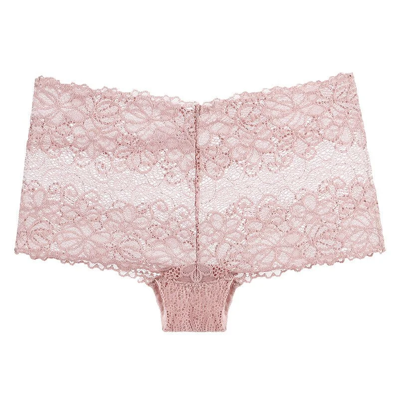 Meet'r Sexy Lace Panties Women Tempting Briefs Lingerie High Quality Transparent Underpant Mid Waist Intimates Underwear