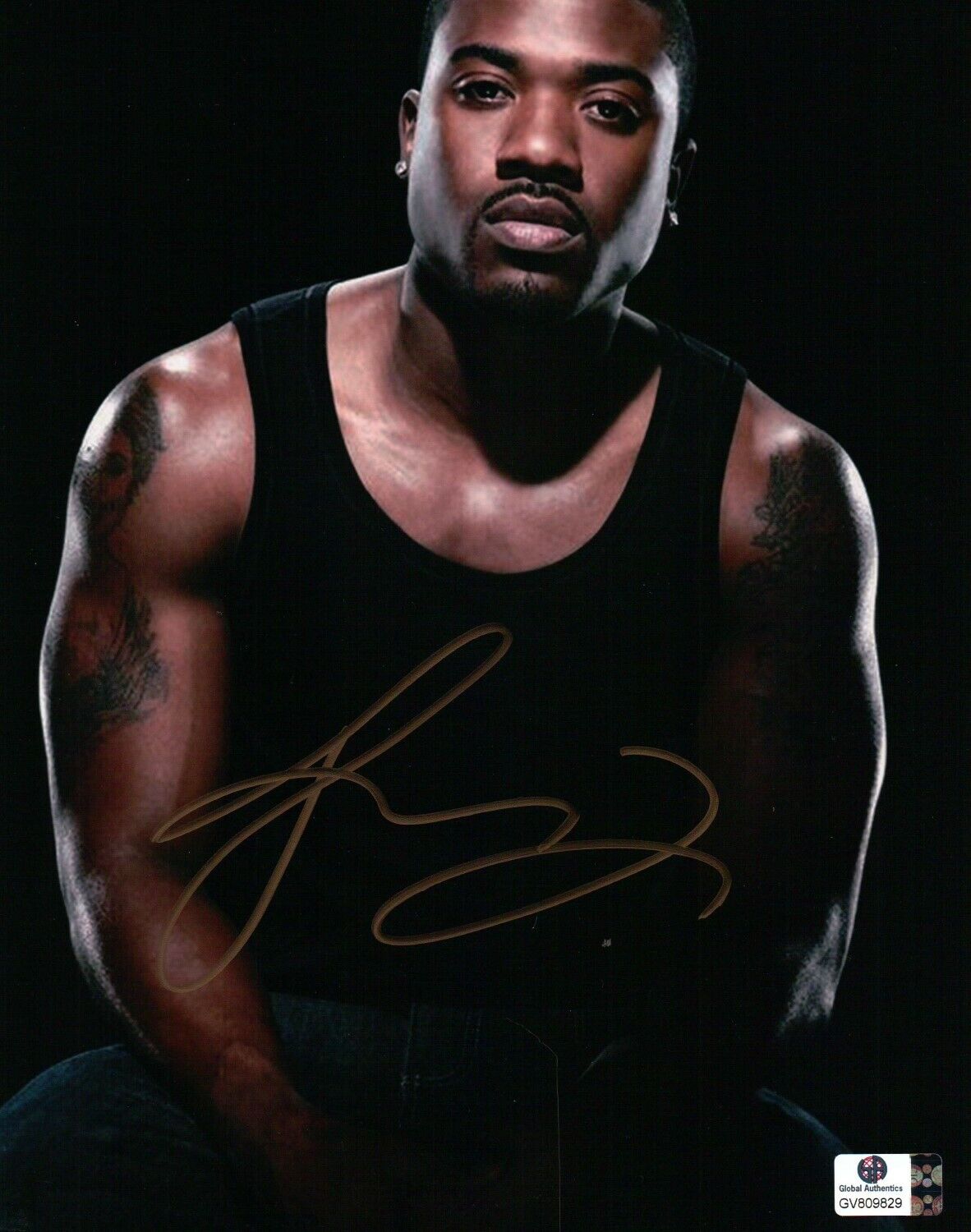 Ray J Signed Autographed 8X10 Photo Poster painting Sexy Black Tank Top Gold Ink GV809829