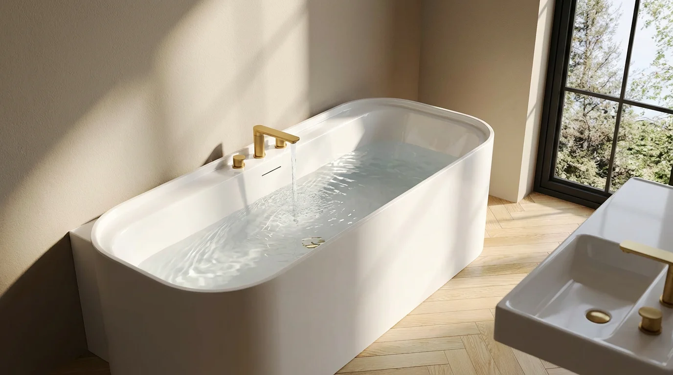 70 inch Thaine Antique Black Copper Double-Slipper Pedestal Tub - Polished Interior, Vassor Freestanding Tub Faucet in Matte Black