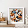 5D DIY Partial Special Shaped Drill Diamond Painting Halloween Wreath Art With Frame Kit 8x18cm