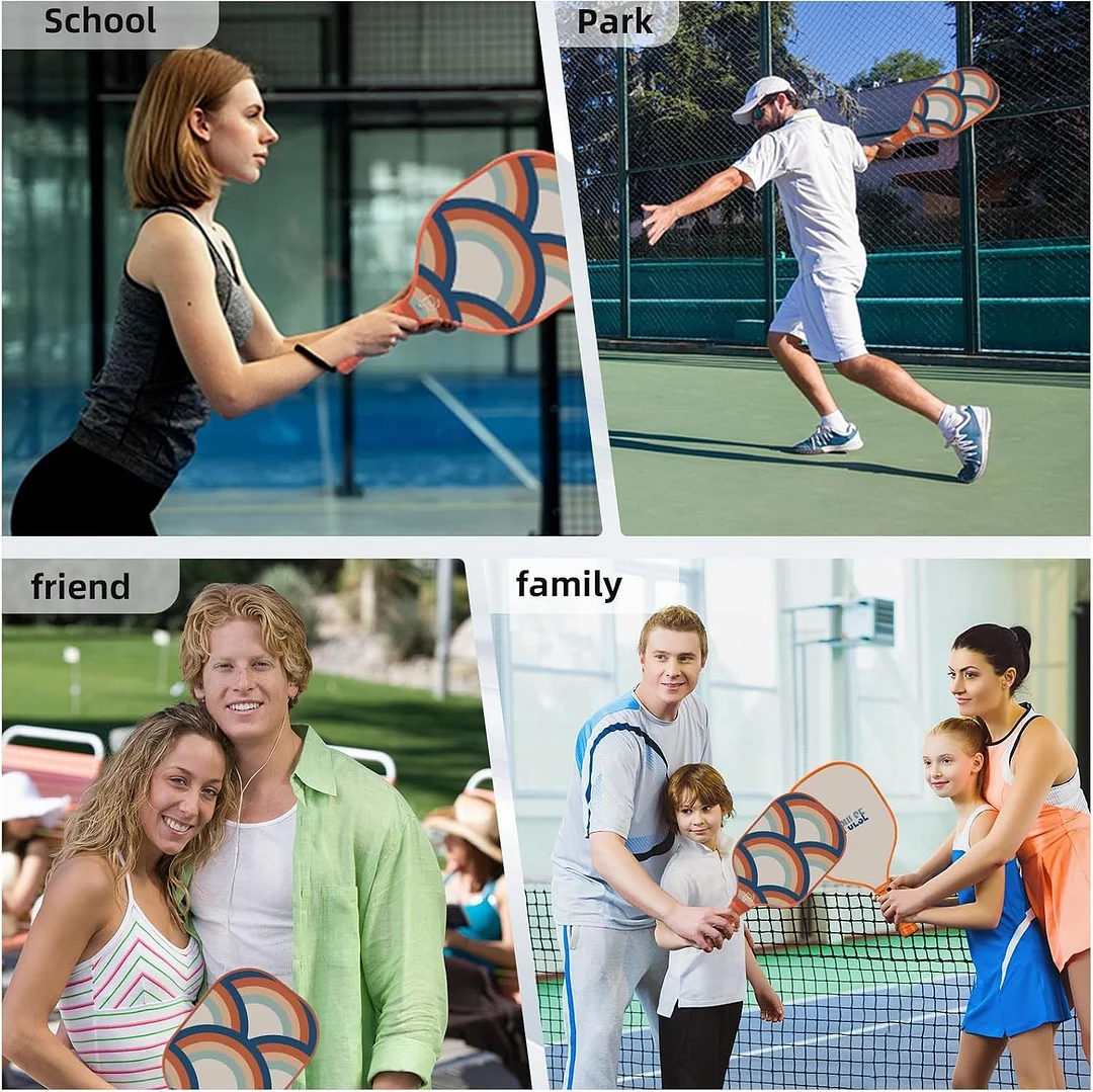 Orange 9-Layer Wooden Pickleball Paddle with bag