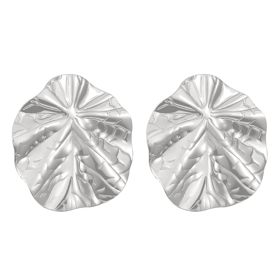 Lotus Leaf Gold-Plated Earrings