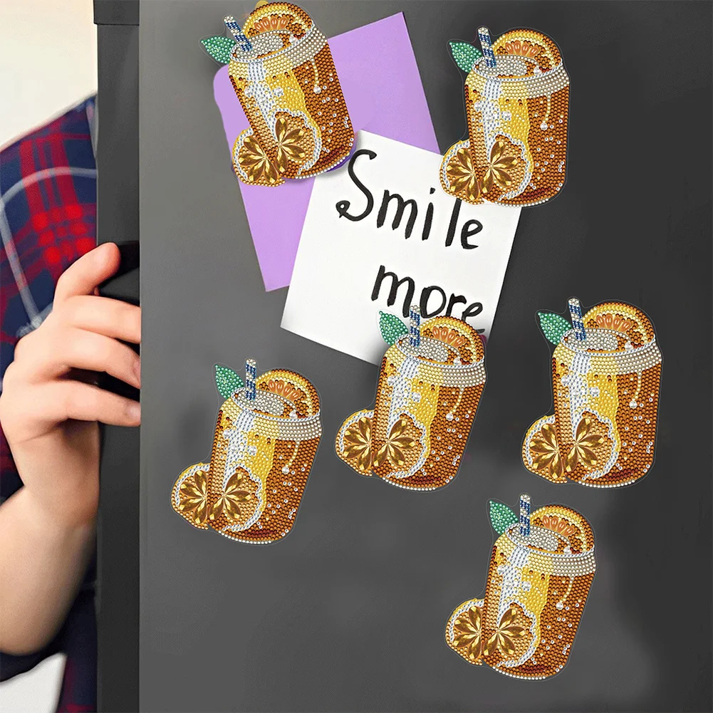 1pcs DIY Lemon Tea Diamond Painting Magnets Refrigerator for Adults Kid Office Car Fridge