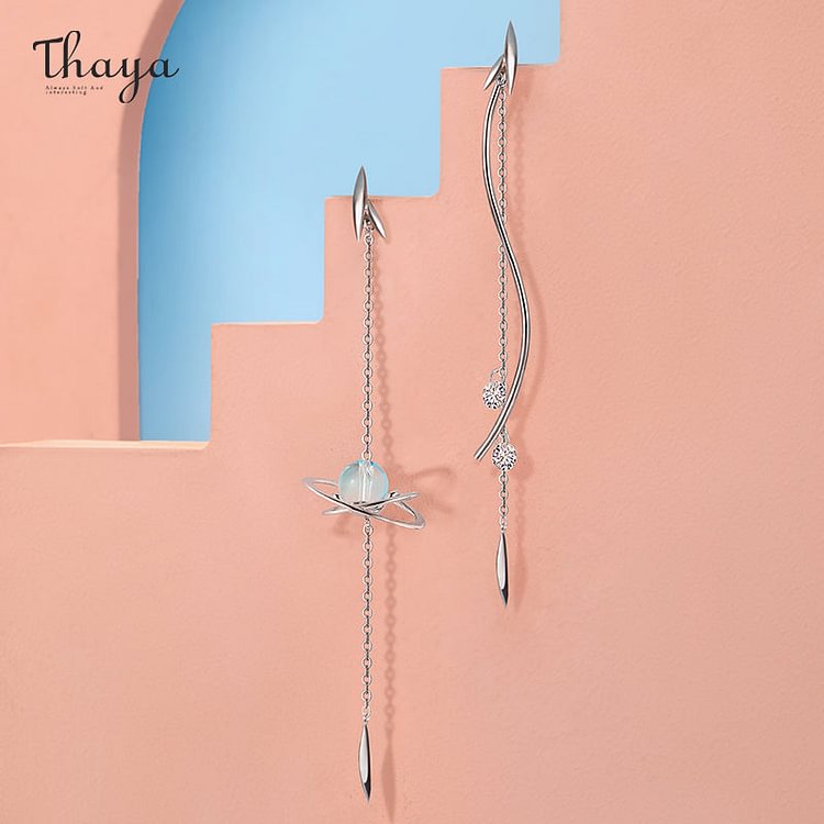 Thaya Willow Style Pendant Crystal Earrings