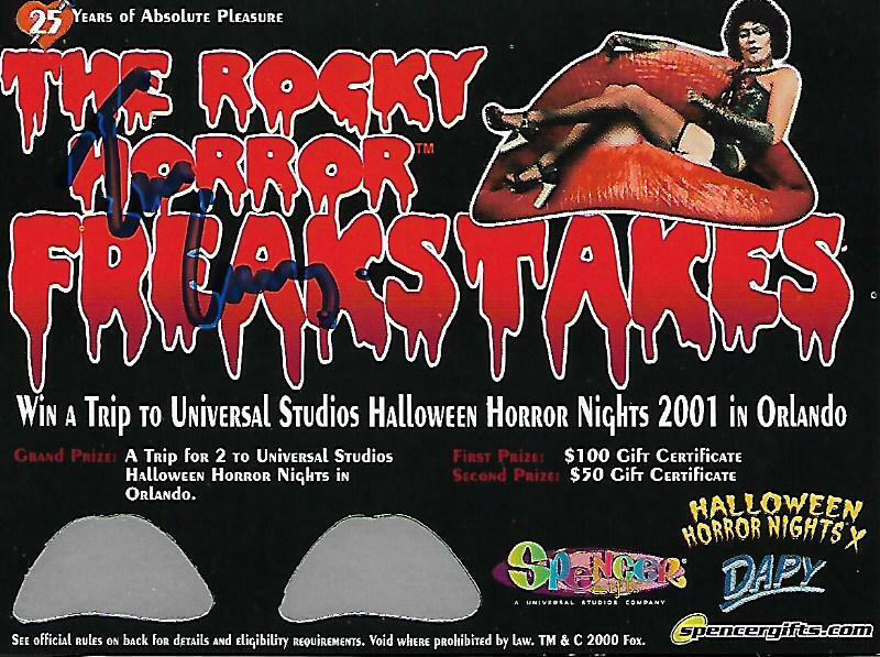 TIM CURRY Signed The Rocky Horror Freaks Takes Scratch Off Ticket COA
