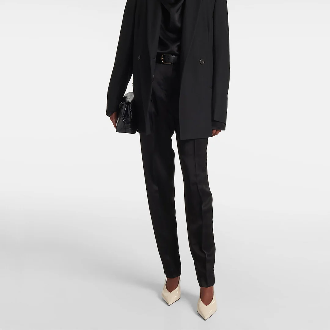 Ivory Patent Leather Pointed Wedge Heel Bridal Slingback Pumps