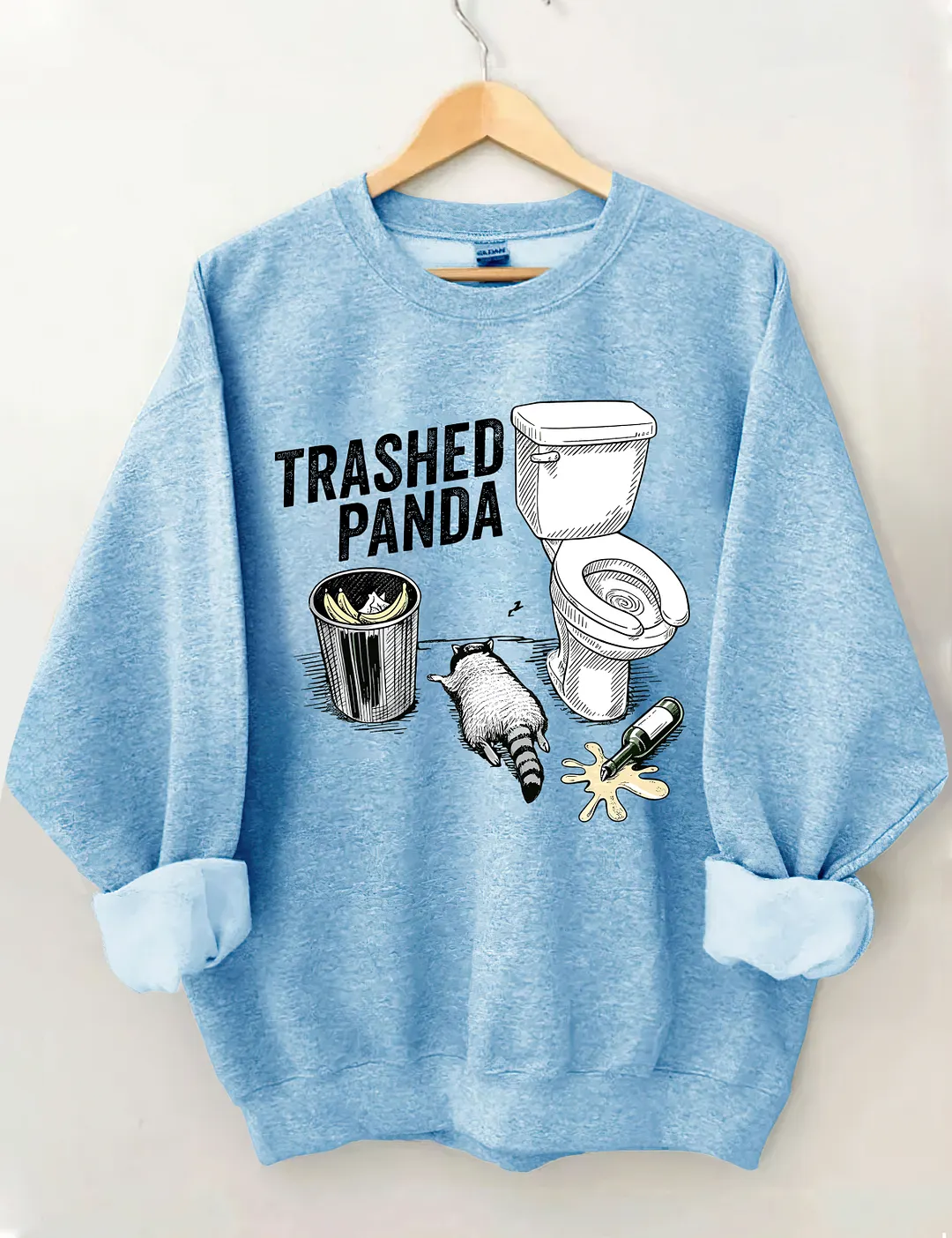 Trashed Panda Funny Drunk Raccoon Sweatshirt