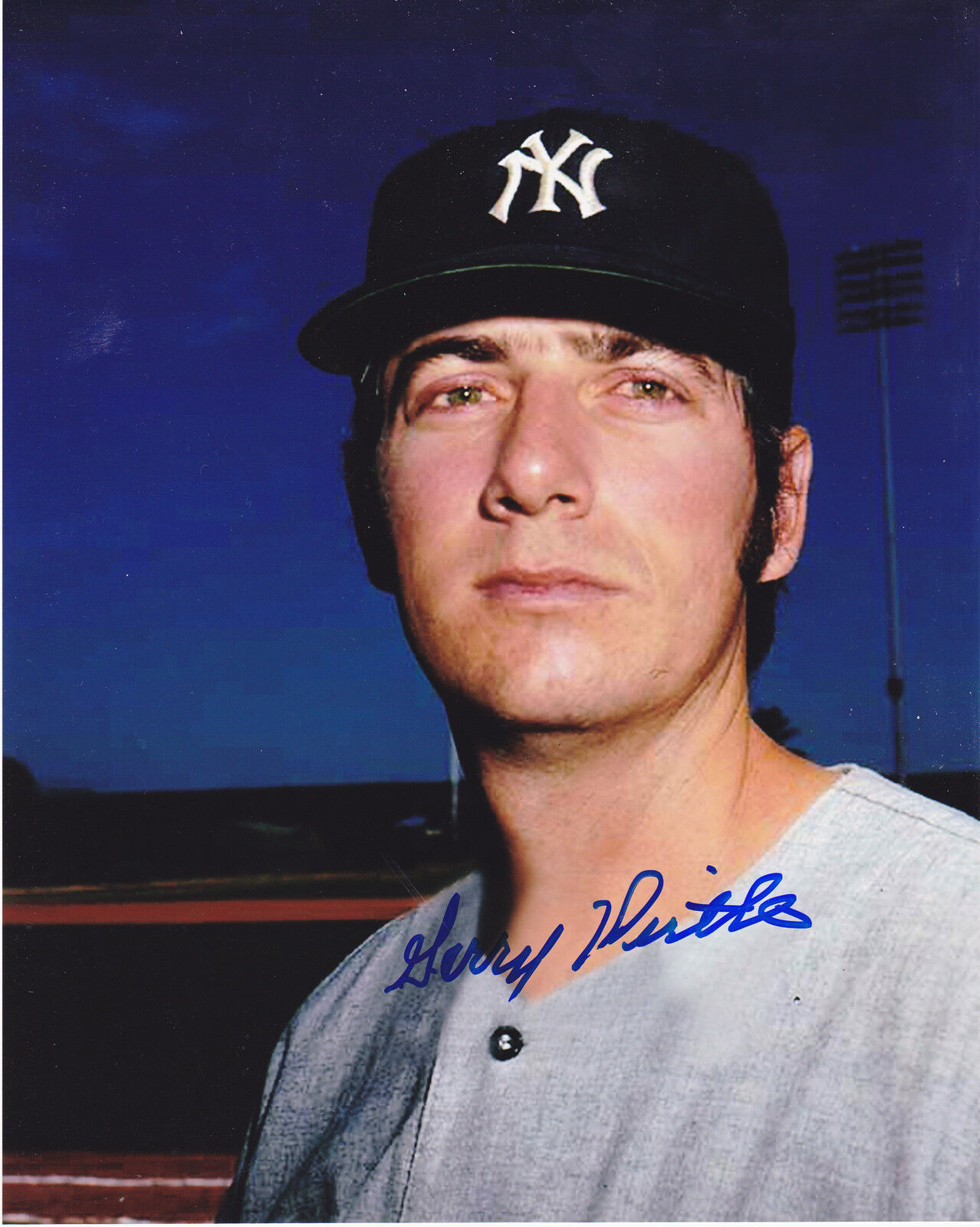 GERRY PIRTLE NEW YORK YANKEES ACTION SIGNED 8x10