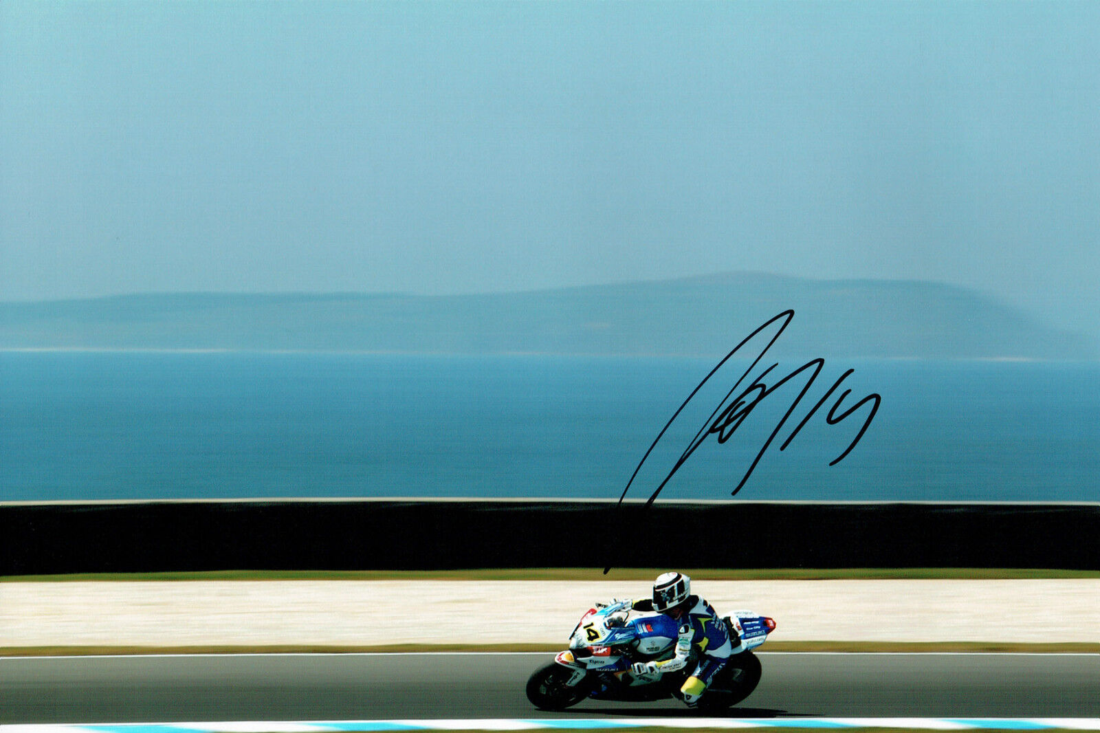 Randy De PUNIET SIGNED Autograph WSBK SUZUKI Voltcom Rider 12x8 Photo Poster painting AFTAL COA