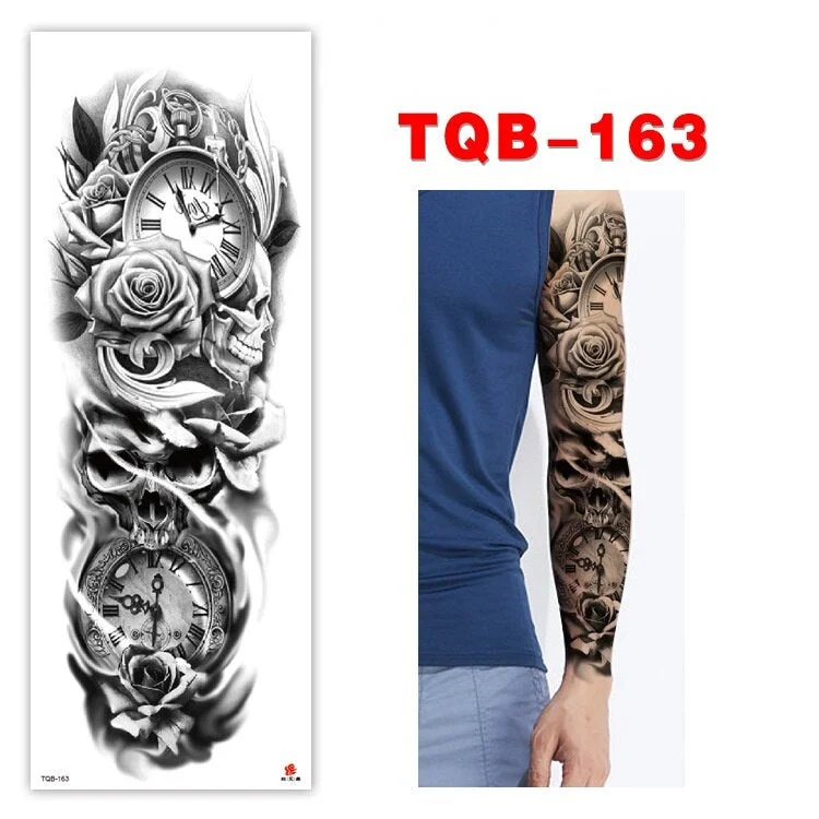 Full Arm Series Temporary Tattoo Full Arm Tattoo Sticker Lasting Waterproof Sweat Flower Arm Full Arm Tattoo Big Picture Sticker