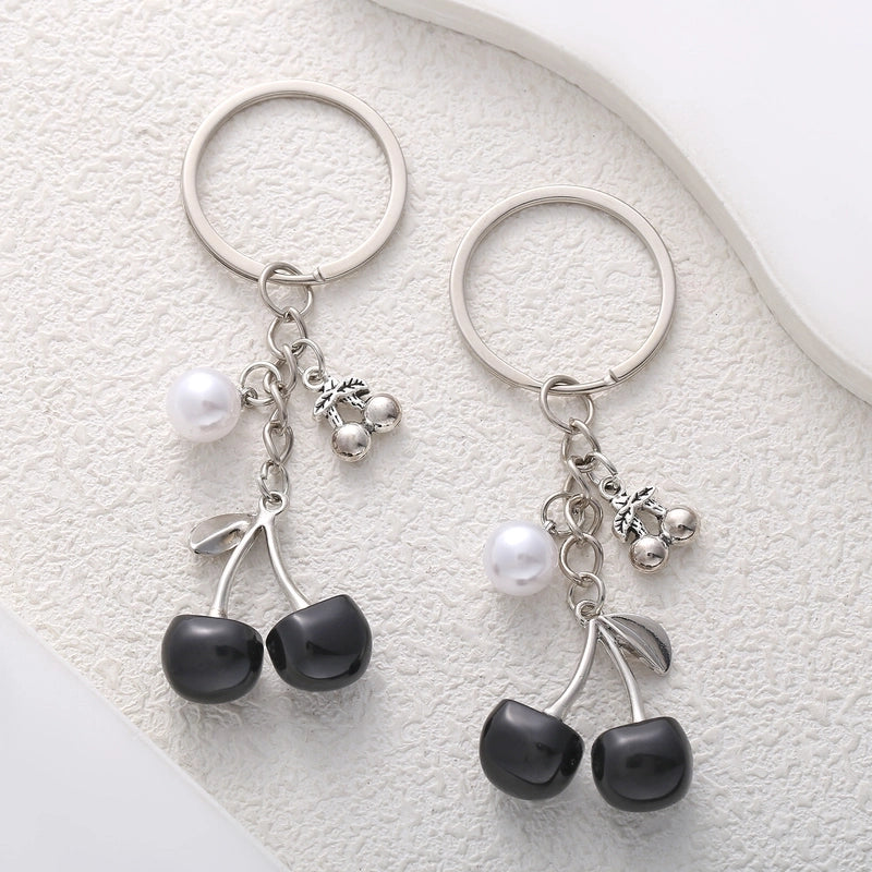 Elegant Minimalist Cherry Alloy Keychain