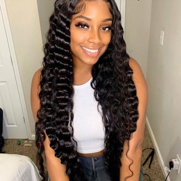 Wignee Affordable Deep Wave 4x4 Lace Closure 8-24 Inches Human Hair Wigs wignee hair