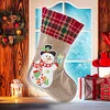 14 Inch Large DIY Linen Diamond Painting Xmas Stocking Hanging Gift Candy Bag Kits(20x35cm)
