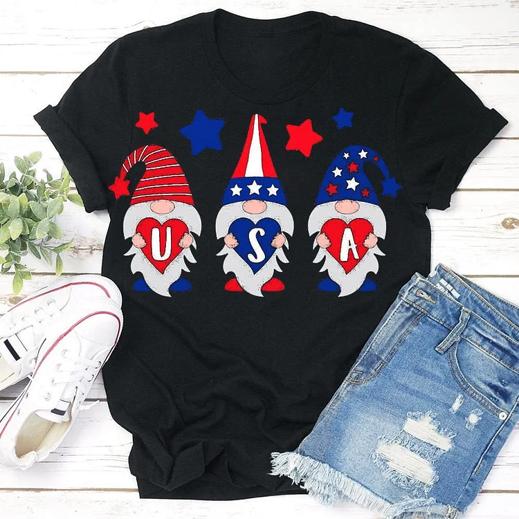 4th of July Gnomes T-Shirt Tee --Annaletters