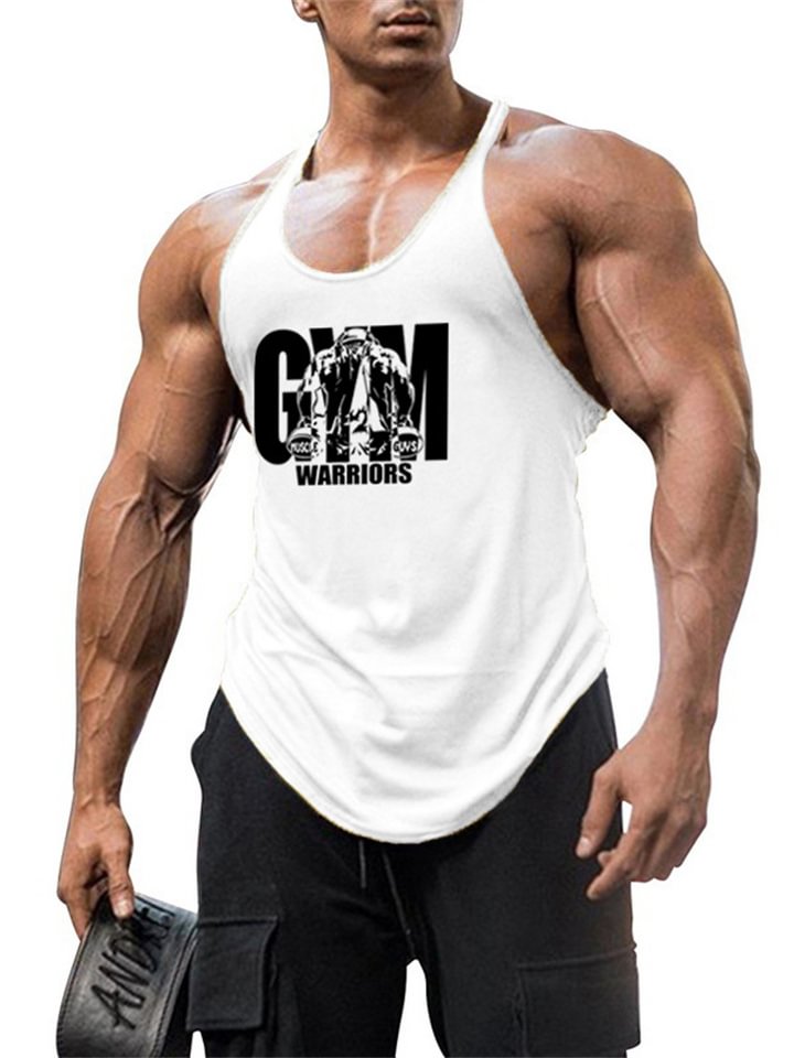 Men's Tank Top Vest Top Undershirt Racer Back Tank Top Graphic Letter U Neck Sport Daily Sleeveless Clothing Apparel Fashion Muscle Workout -vasmok