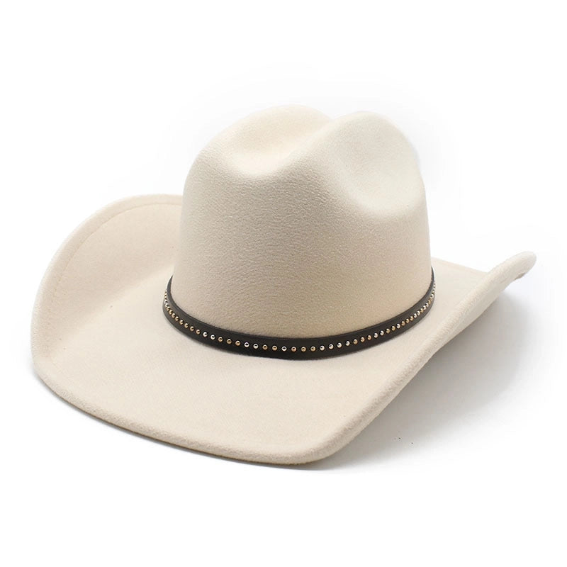 Retro British Coffee Woolen Hat Autumn And Winter Men’s And Women’s Western Cowboy Hat Big Brim Wide Brim Sun Hat Tide