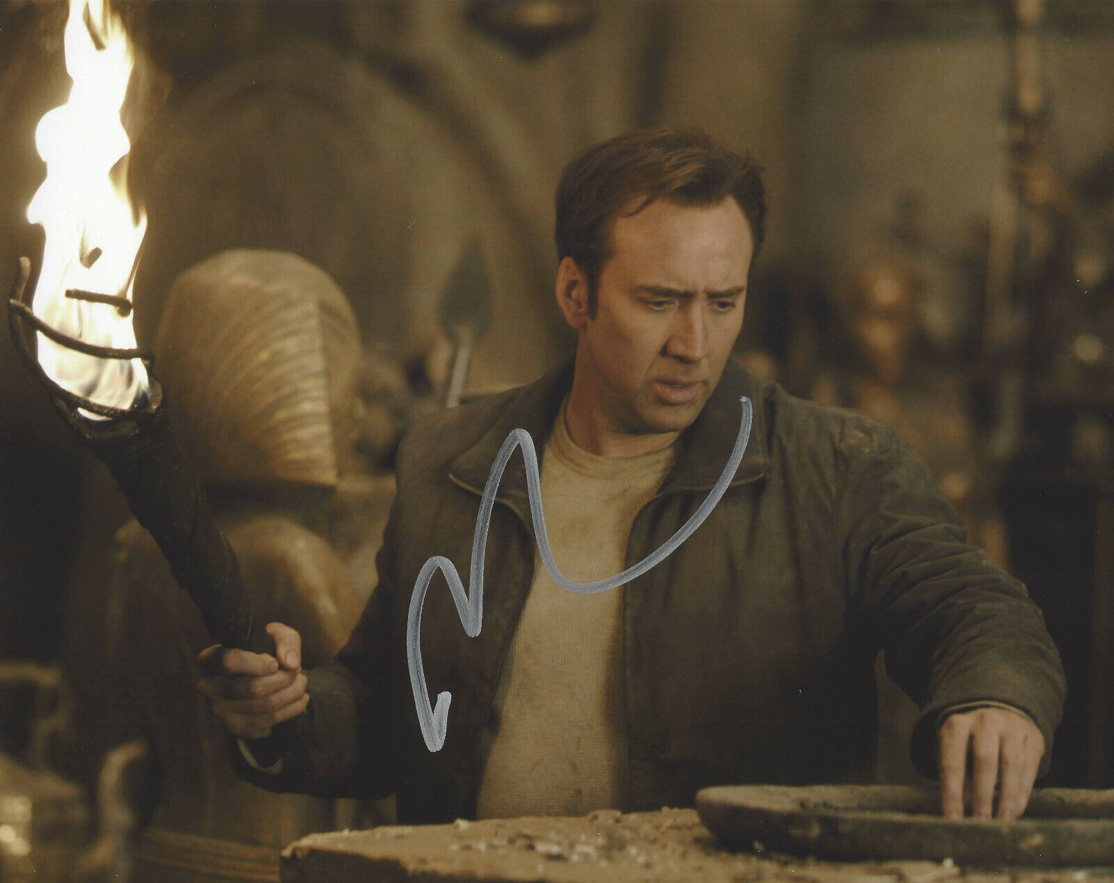 NICOLAS CAGE HAND SIGNED 'NATIONAL TREASURE' 8x10 Photo Poster painting C w/COA NIC ACTOR PROOF