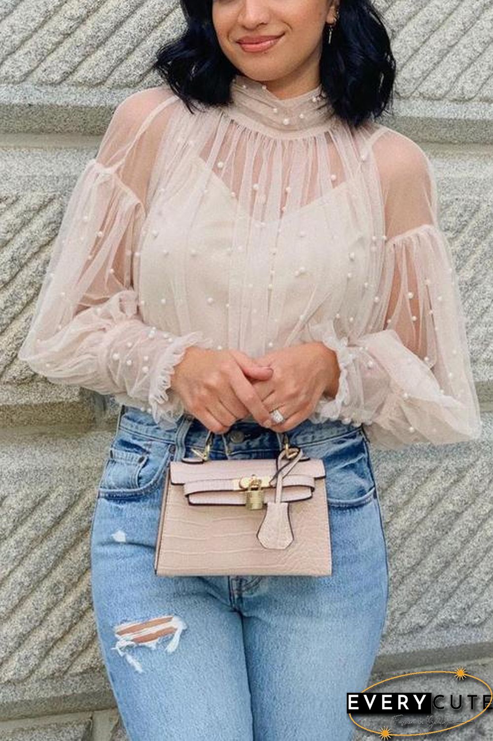 Pearl Puff Sleeve Blouse