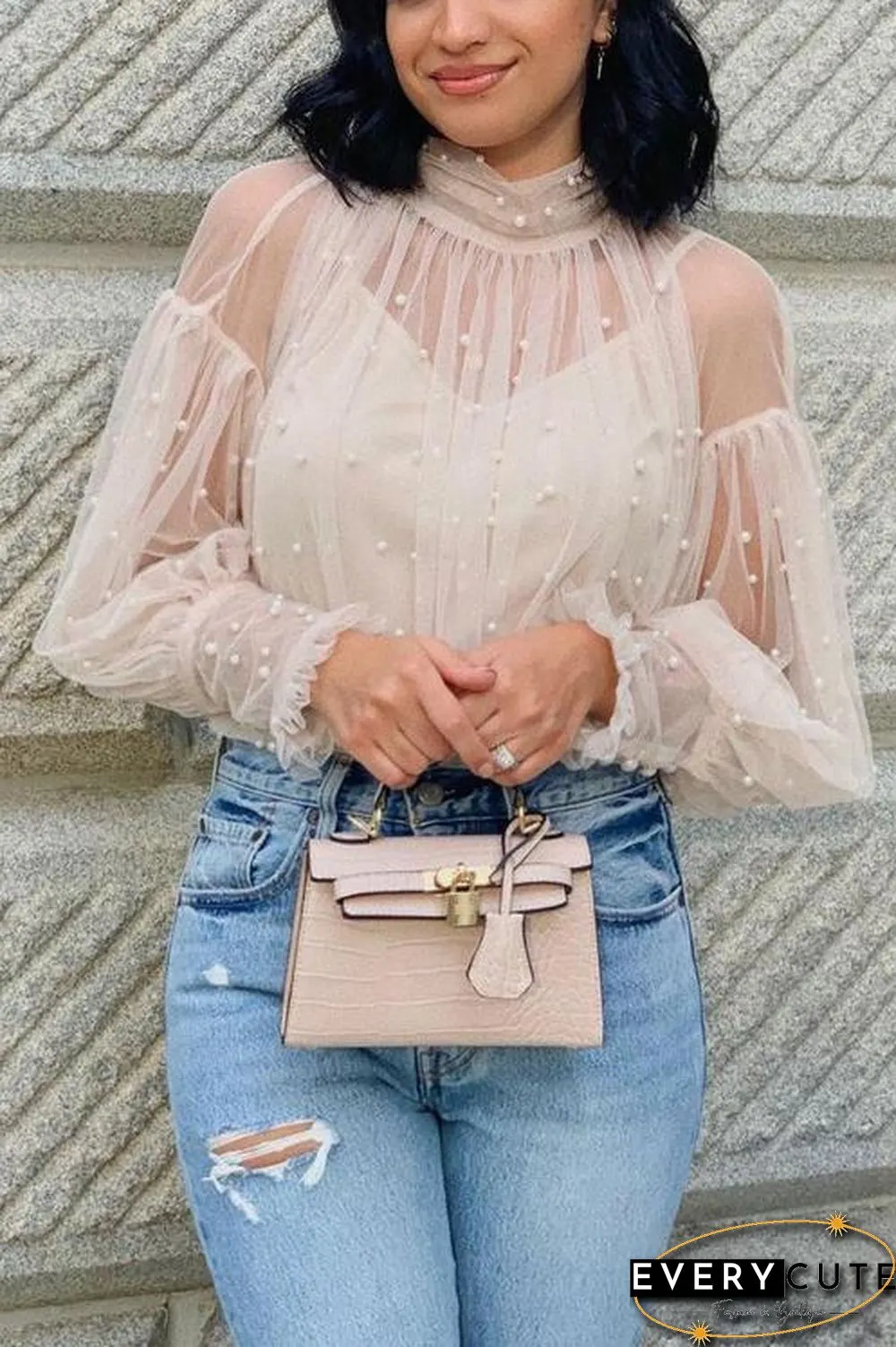 Pearl Puff Sleeve Blouse