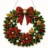 DIY Pearl & Diamond Painting Pendant Kit with LED Light &ndash; Christmas Bow Wreath  (Single-sided)