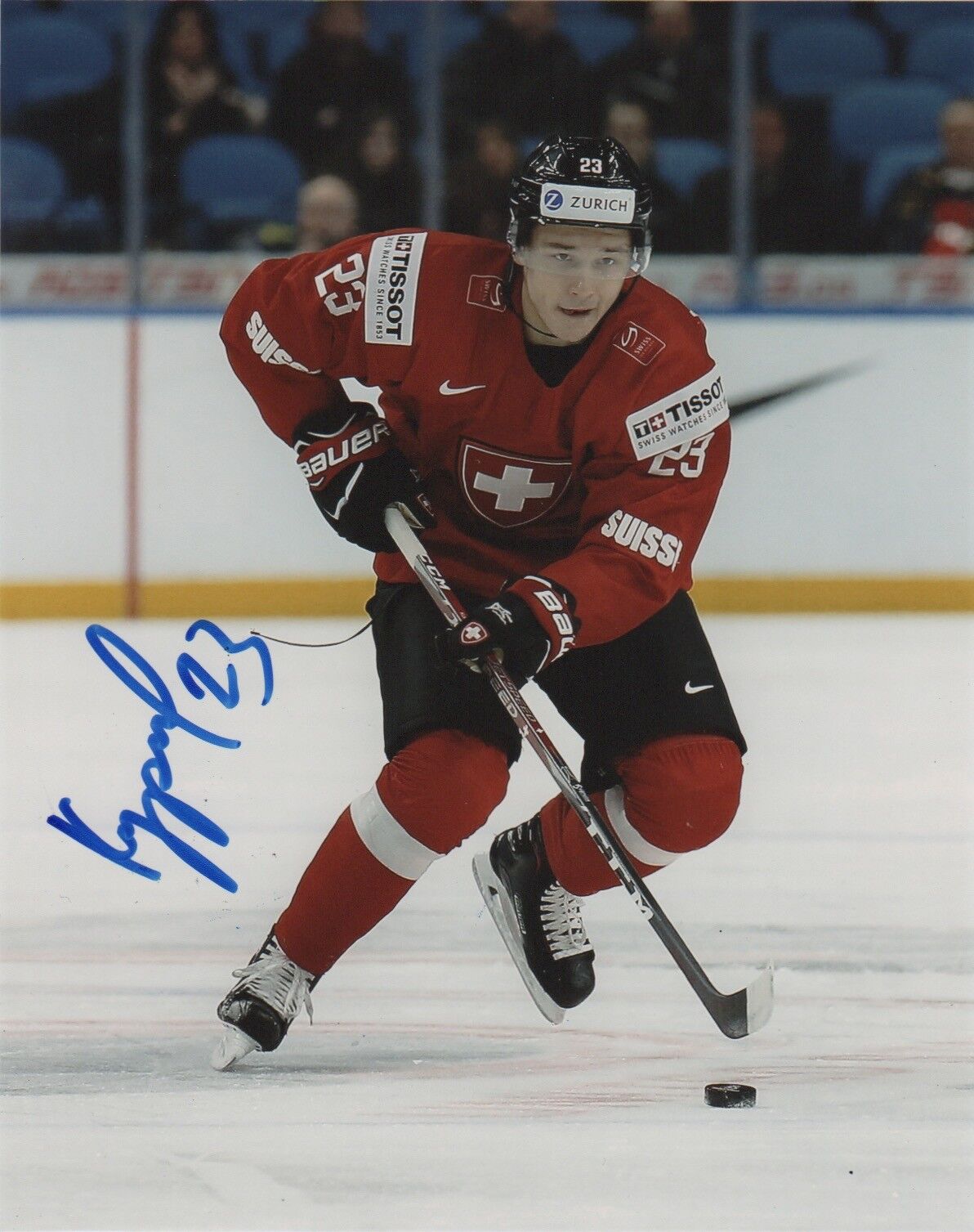 Switzerland Philipp Kurashev Signed Autographed 8x10 NHL Photo Poster painting COA #3