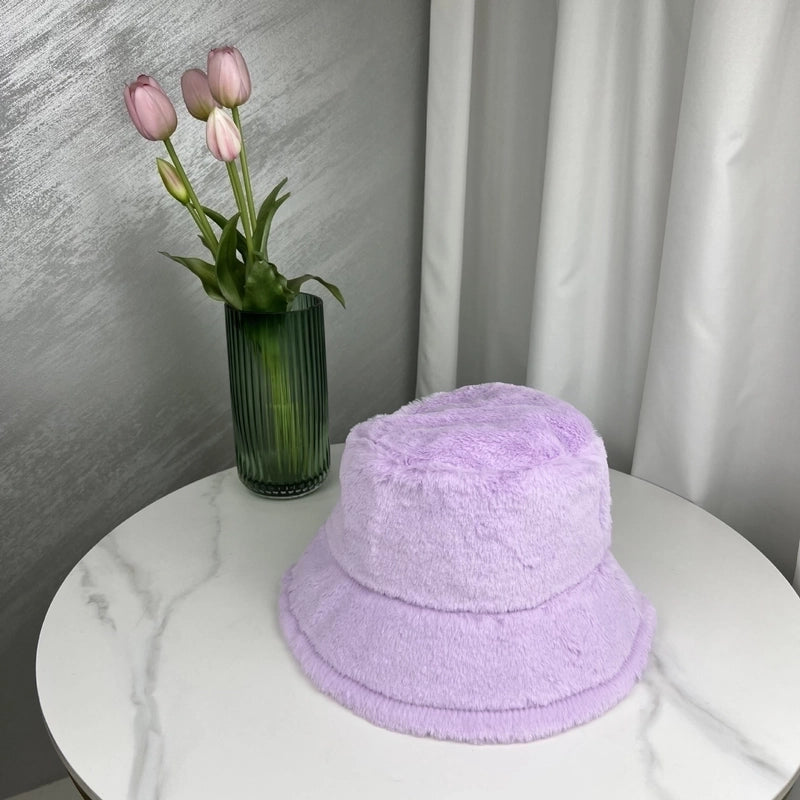 Women’s Basic Solid Color Curved Eaves Bucket Hat