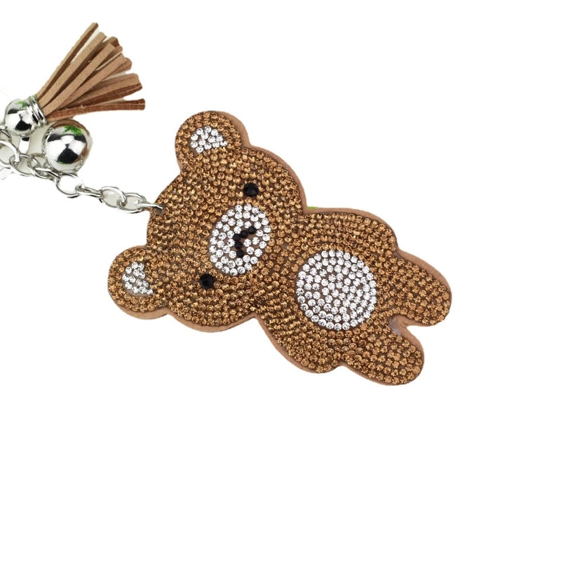 5 Pieces Cute Bear Flannel Diamond Women’s Keychain
