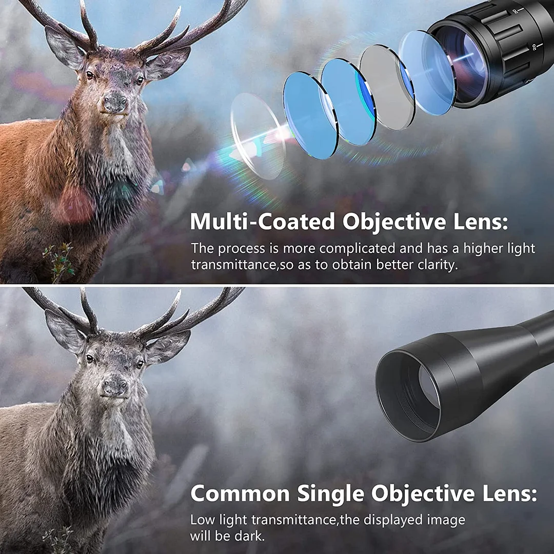 ohhunt® 4-16x50 AO Tactical Rifle Scope Dual Illuminated Optics & Illuminated Reflex Sight 4 Holographic Reticle Red/Green Dot Sight & IIIA/2MW Laser Sight