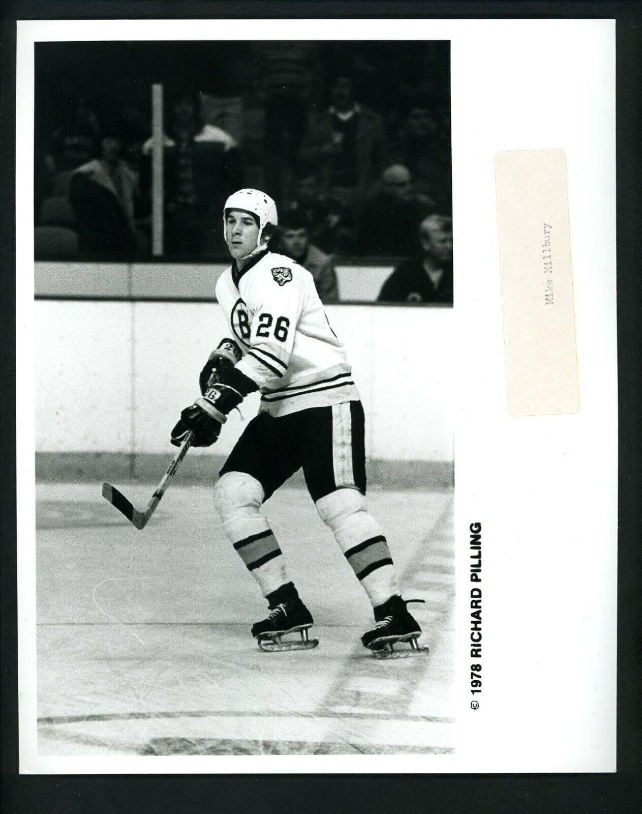 Mike Milbury circa 1970's Press Photo Poster painting Boston Bruins