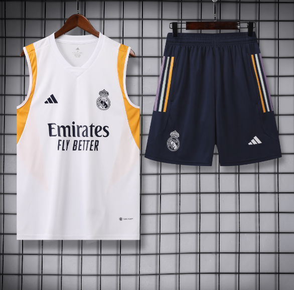 23/24 Real Madrid White Training Vest Kit Football
