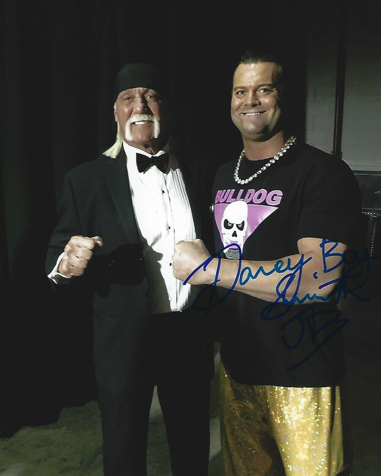 Davey Boy Smith Jr Signed 8x10 Photo Poster painting WWE w/ Hulk Hogan New Japan Pro Wrestling