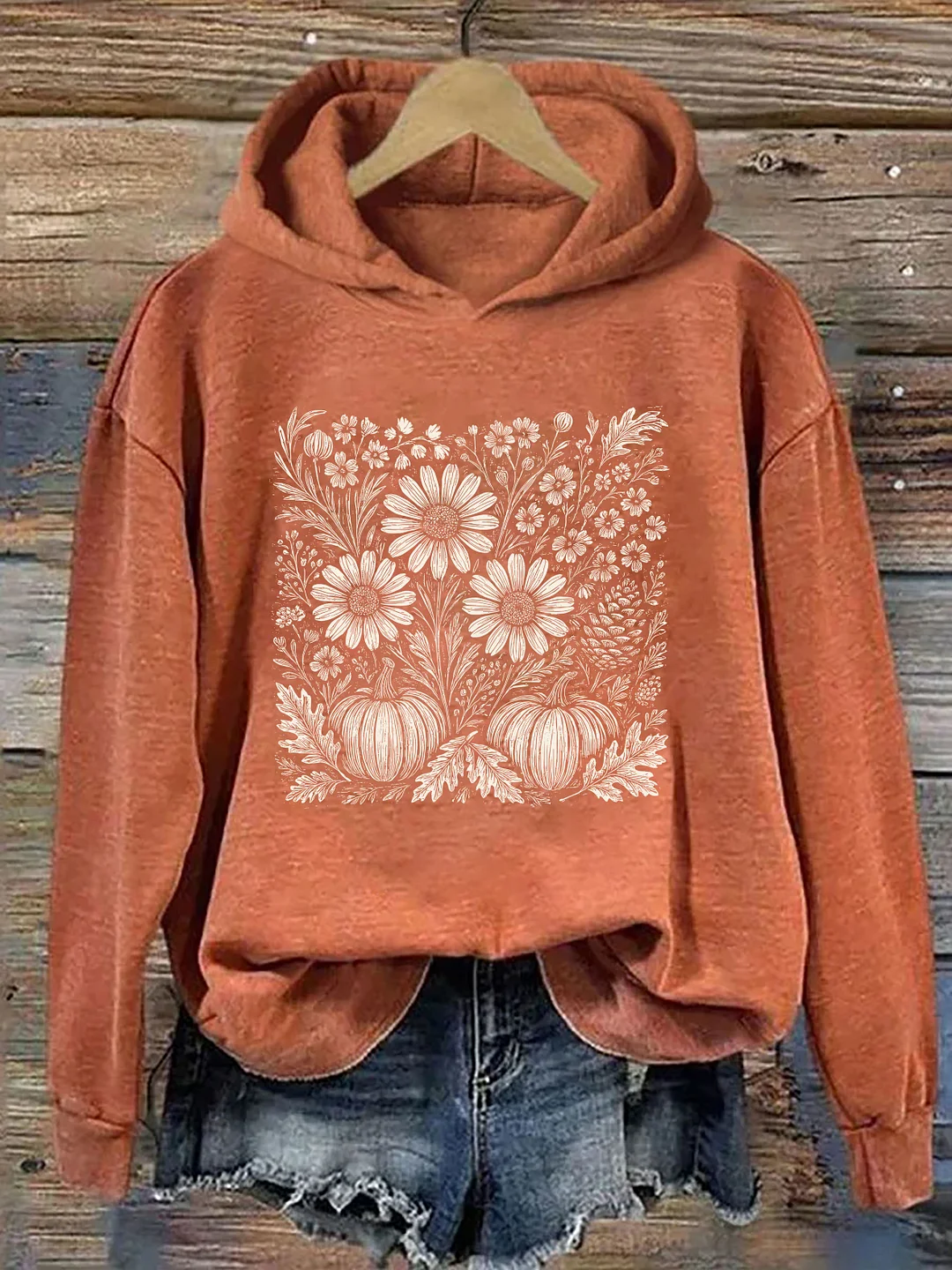 Boho Fall Floral Hoodie