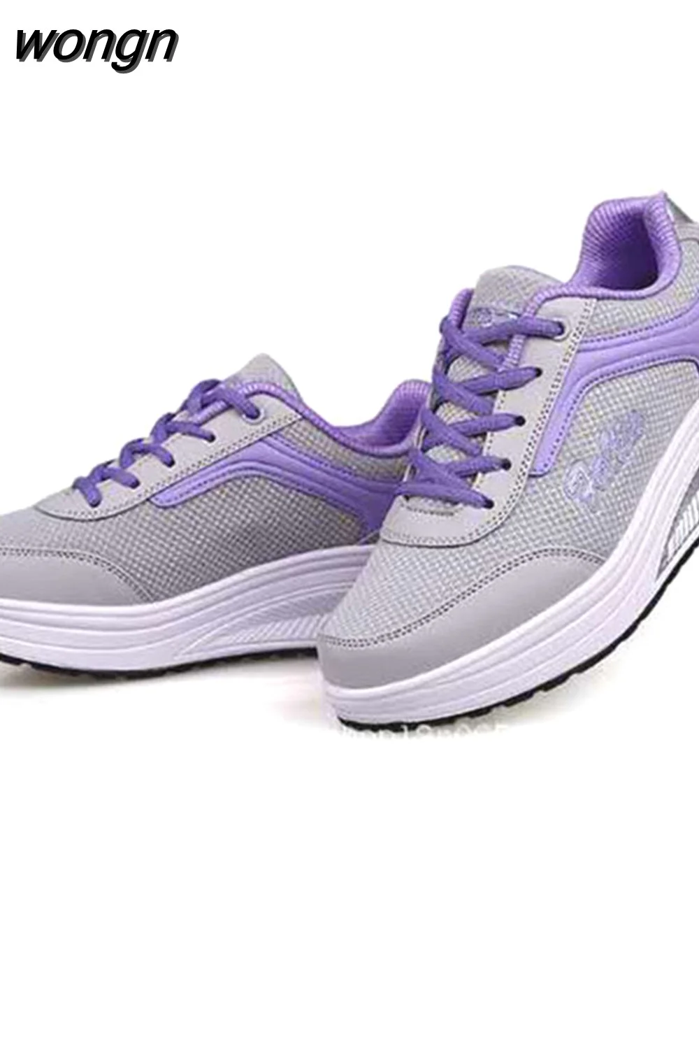 wongn Women Shoes Wedge Sneakers Platform Trainers Women Shoes Casual Lace-Up Tenis Feminino Zapatos De Mujer Women Sneakers High Heel